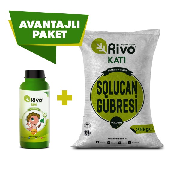 2Lİ SET - SIVI SOLUCAN GÜBRESİ 1L + KATI SOLUCAN GÜBRESİ 25KG